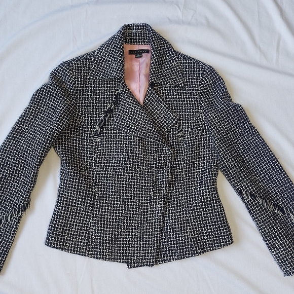 Periphery Tweed Fitted Brock Blazer Jacket with fringe, 8 - Picture 1 of 13